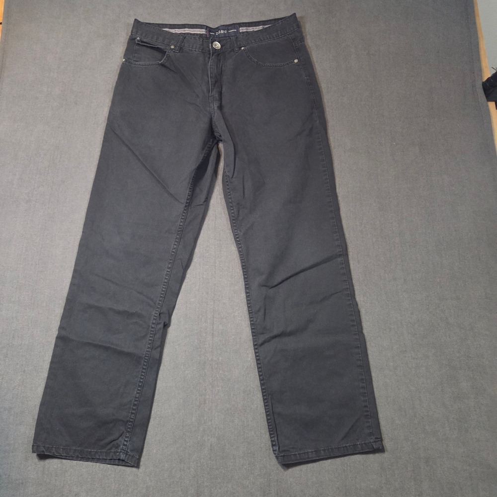 PD&C Straight Leg Pants Mens 32x30 Black 100% Cotton 5-Pocket Trousers